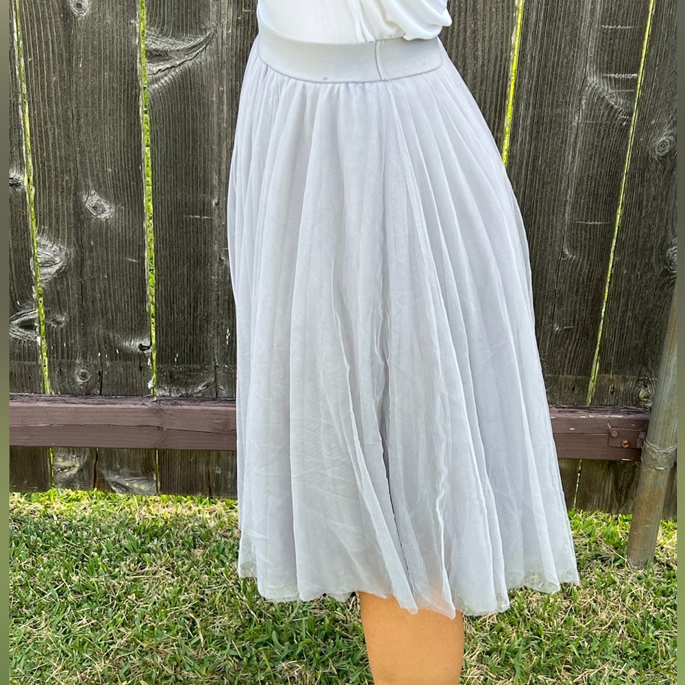 Charlotte Russe Women's Blue Grey Tulle Ballet style Midi Skirt